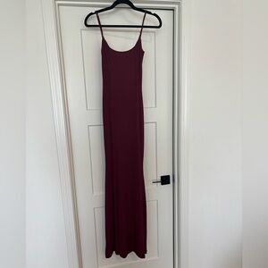SKIMS Maxi Dress in Wine / Deep red